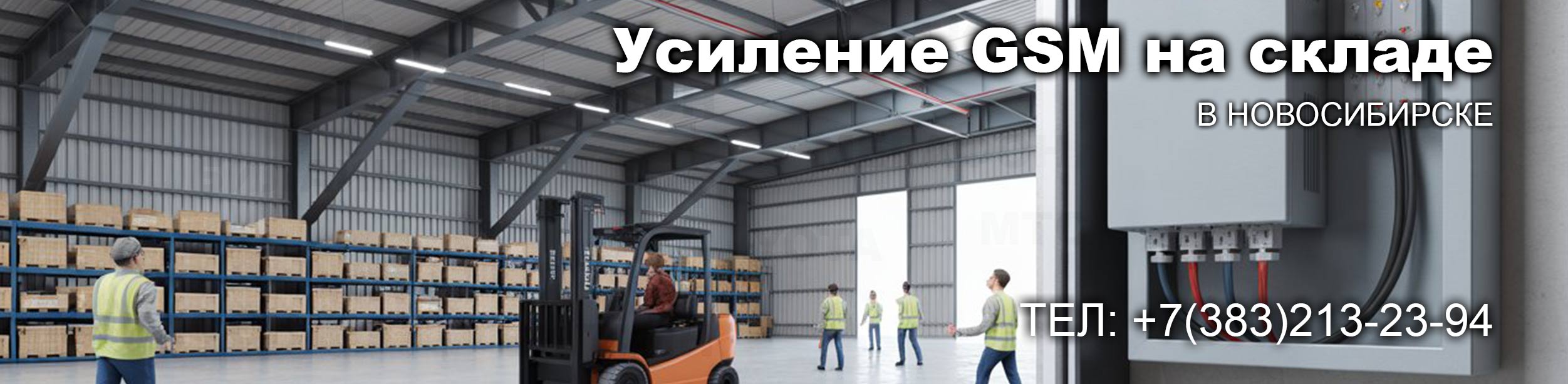 Усиление сигнала сотовой связи на складах, в Ангарах, в цехах