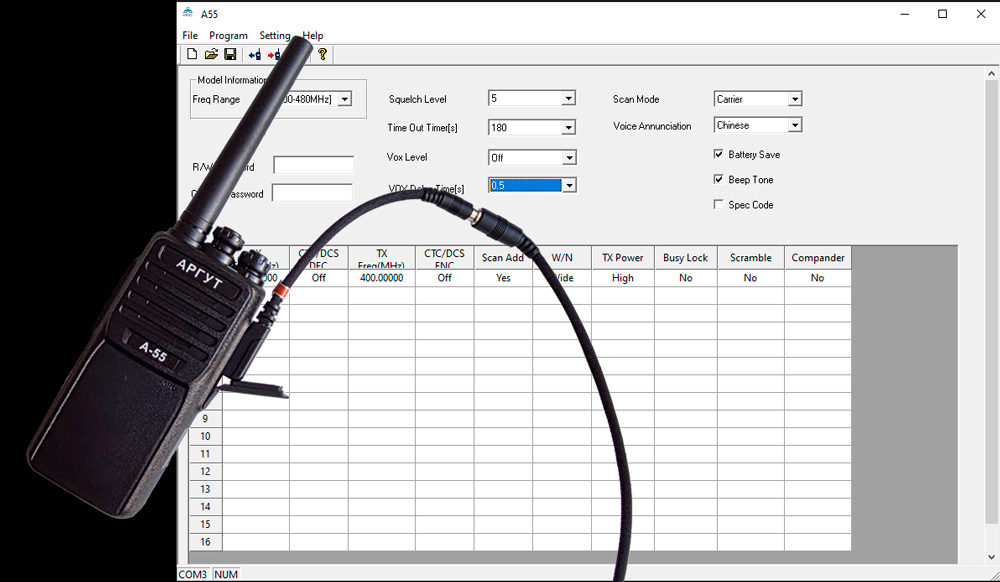 Профессиональный сервис по программированию раций — VHF и UHF диапазоны, официально и качественно.