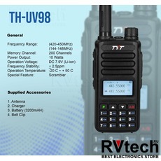 Рация TYT TH-UV98 Мощность 10W, UHF и VHF, в Новосибирске, Купить Рация TYT TH-UV98 Мощность 10W, UHF и VHF, в Новосибирске в магазине РадиоВидео.рф, Рации TYT (Китай)