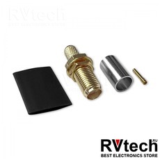 Разъём SMA-female для коаксиального кабеля RG-58, Купить Разъём SMA-female для коаксиального кабеля RG-58 в магазине РадиоВидео.рф, Разъем Vegatel