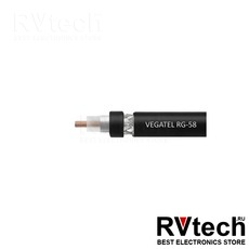 Коаксиальный кабель VEGATEL RG-58 A/U Cu, ГОСТ, PE, чёрный, бухта 500 м, Купить Коаксиальный кабель VEGATEL RG-58 A/U Cu, ГОСТ, PE, чёрный, бухта 500 м в магазине РадиоВидео.рф, Коаксиальный кабель Vegatel