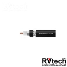 Коаксиальный кабель VEGATEL RG-58 A/U, ГОСТ, PVC, чёрный, бухта 100 м, Купить Коаксиальный кабель VEGATEL RG-58 A/U, ГОСТ, PVC, чёрный, бухта 100 м в магазине РадиоВидео.рф, Коаксиальный кабель Vegatel