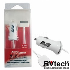 Автомобильное зарядное устройство для iphone 4 AVS CIP-411 (1,2А), Купить Автомобильное зарядное устройство для iphone 4 AVS CIP-411 (1,2А) в магазине РадиоВидео.рф, Автоэлектроника