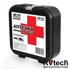 Аптечка автомобильная AVS AP-01, Купить Аптечка автомобильная AVS AP-01 в магазине РадиоВидео.рф, Аварийные принадлежности