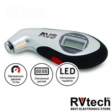 Манометр автомобильный для шин AVS EL-800, Купить Манометр автомобильный для шин AVS EL-800 в магазине РадиоВидео.рф, Компрессоры и манометры