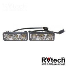 Дневные ходовые огни (DRL) AVS DL-3 (4.5W, 3 светодиода х 2 шт.), Купить Дневные ходовые огни (DRL) AVS DL-3 (4.5W, 3 светодиода х 2 шт.) в магазине РадиоВидео.рф, Светотехника
