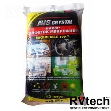 Набор салфеток увеличенного размера AVS MF-6123 (12 шт, 35х40см), Купить Набор салфеток увеличенного размера AVS MF-6123 (12 шт, 35х40см) в магазине РадиоВидео.рф, Уход за автомобилем