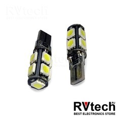 T10 C011 /белый/ (W2.1x9.5D) CANBUS 9SMD 5050, блистер, 2 шт., Купить T10 C011 /белый/ (W2.1x9.5D) CANBUS 9SMD 5050, блистер, 2 шт. в магазине РадиоВидео.рф, Светодиодная лампа