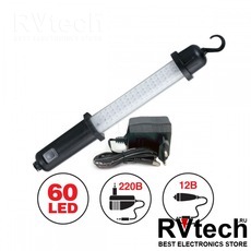 Светильник переносной AVS CD607A (60LED) 220/12B (акб), Купить Светильник переносной AVS CD607A (60LED) 220/12B (акб) в магазине РадиоВидео.рф, Светотехника