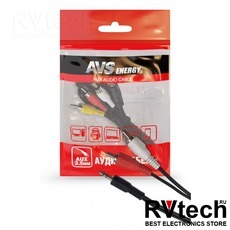 Кабель AVS с разъемом 3,5 jack - 2RCA (аудио) (1м) RCA-61, Купить Кабель AVS с разъемом 3,5 jack - 2RCA (аудио) (1м) RCA-61 в магазине РадиоВидео.рф, Автоэлектроника