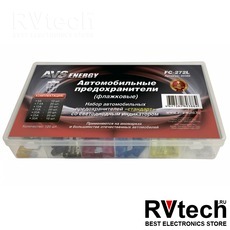 Набор предохранителей со светодиодом AVS FC-272L "стандарт" BOX (120 шт.), Купить Набор предохранителей со светодиодом AVS FC-272L "стандарт" BOX (120 шт.) в магазине РадиоВидео.рф, Автоэлектроника