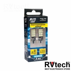 T10 T107 /белый/ (W2.1x9.5D) 24SMD 2835 12-24V, блистер, 2 шт., Купить T10 T107 /белый/ (W2.1x9.5D) 24SMD 2835 12-24V, блистер, 2 шт. в магазине РадиоВидео.рф, Светодиодная лампа