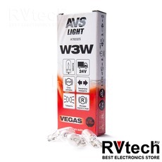 Лампа AVS Vegas 24V. W3W (W2,1x9,5d) BOX (10 шт.), Купить Лампа AVS Vegas 24V. W3W (W2,1x9,5d) BOX (10 шт.) в магазине РадиоВидео.рф, AVS Vegas