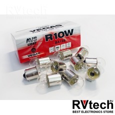 Лампа AVS Vegas 12V. R10W (BA15S) BOX (10 шт.), Купить Лампа AVS Vegas 12V. R10W (BA15S) BOX (10 шт.) в магазине РадиоВидео.рф, AVS Vegas