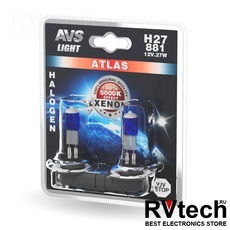 Лампа галогенная AVS ATLAS /5000К/ H27/881 12V.27W (блистер, 2 шт.), Купить Лампа галогенная AVS ATLAS /5000К/ H27/881 12V.27W (блистер, 2 шт.) в магазине РадиоВидео.рф, AVS ATLAS