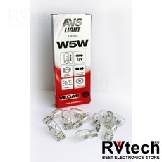 Лампа AVS Vegas 12V. W5W (W2,1x9,5d) BOX (10 шт.), Купить Лампа AVS Vegas 12V. W5W (W2,1x9,5d) BOX (10 шт.) в магазине РадиоВидео.рф, AVS Vegas