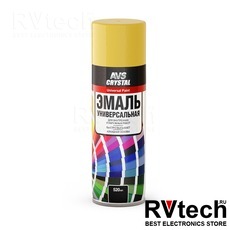 Эмаль универсальная алкид. "желтый" 520 мл (аэрозоль) AVS AVK-507, Купить Эмаль универсальная алкид. "желтый" 520 мл (аэрозоль) AVS AVK-507 в магазине РадиоВидео.рф, Автохимия и косметика