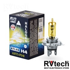 Лампа галогенная AVS ATLAS ANTI-FOG / BOX желтый H4.12V.60/55W (1 шт.), Купить Лампа галогенная AVS ATLAS ANTI-FOG / BOX желтый H4.12V.60/55W (1 шт.) в магазине РадиоВидео.рф, AVS ATLAS ANTI-FOG