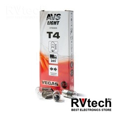 Лампа AVS Vegas 24V. T4 (BA9S) BOX (10 шт.), Купить Лампа AVS Vegas 24V. T4 (BA9S) BOX (10 шт.) в магазине РадиоВидео.рф, AVS Vegas