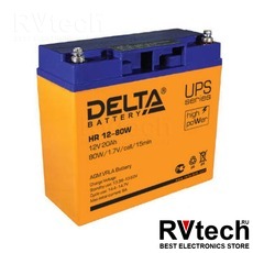DELTA HR 12-80 W - Аккумулятор для UPS. 12 V, 20 A, Купить DELTA HR 12-80 W - Аккумулятор для UPS. 12 V, 20 A в магазине РадиоВидео.рф, Delta HR