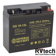 Аккумулятор GS  12v 18ah, шт, Купить Аккумулятор GS  12v 18ah, шт в магазине РадиоВидео.рф, General Security