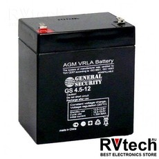 Аккумулятор GS 12v 4,5ah, шт, Купить Аккумулятор GS 12v 4,5ah, шт в магазине РадиоВидео.рф, General Security