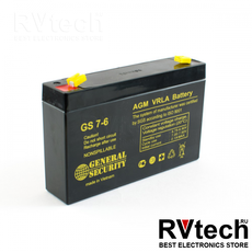Аккумулятор General Security GS 6v 7ah, Купить Аккумулятор General Security GS 6v 7ah в магазине РадиоВидео.рф, General Security