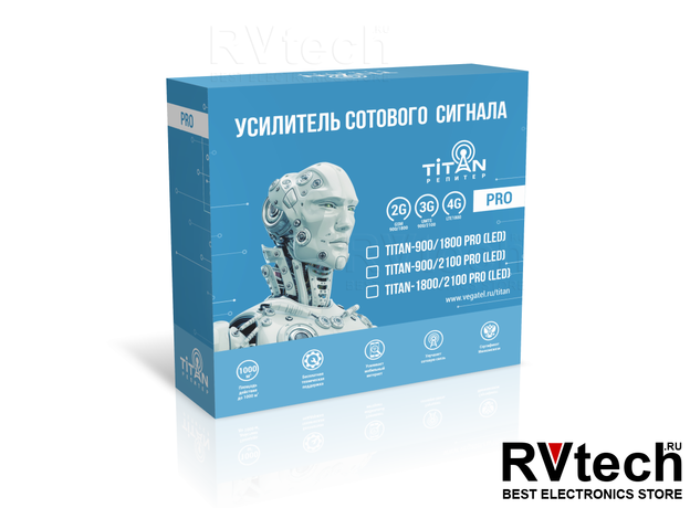 Комплект Titan-1800/2100 PRO (LED), Купить Комплект Titan-1800/2100 PRO (LED) в магазине РадиоВидео.рф, Комплекты для усиления сотовой связи