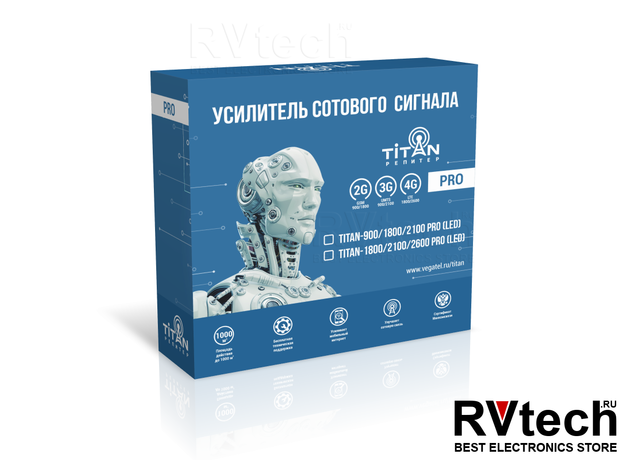 Репитер Titan-900/1800/2100 PRO (LED), Купить Репитер Titan-900/1800/2100 PRO (LED) в магазине РадиоВидео.рф, Репитеры
