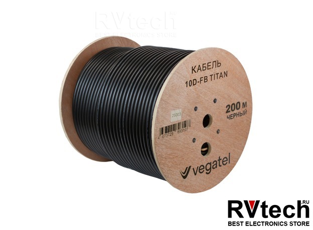 Коаксиальный кабель VEGATEL 10D-FB Titan PVC/CCA, чёрный, в Новосибирске, Купить Коаксиальный кабель VEGATEL 10D-FB Titan PVC/CCA, чёрный, в Новосибирске в магазине РадиоВидео.рф, Vegatel
