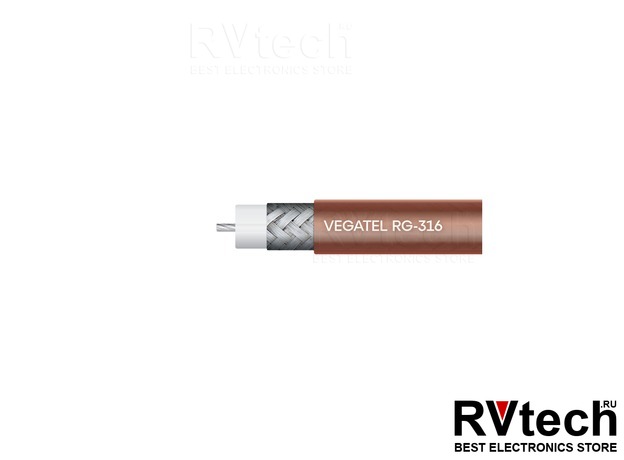 Коаксиальный кабель VEGATEL RG-316 B/U для пигтейлов и сборок, Купить Коаксиальный кабель VEGATEL RG-316 B/U для пигтейлов и сборок в магазине РадиоВидео.рф, Коаксиальный кабель Vegatel